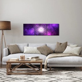 Lila absztrakció képe (órával) (90x30 cm)