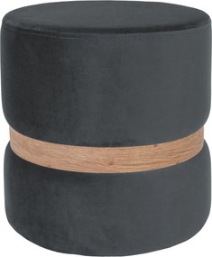 Ring puff - tölgy gyűrű - H30 - szürke bársony R