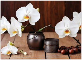 Fotótapéták 254x184 Fehér orchideák