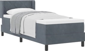 vidaXL Boxrugós ágy matracmal Sötétszürke 200 x 80 cm Poliészter