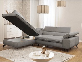 Világosszürke zsenília sarokkanapé (bal oldali-L alakú) Marbeya – Ropez