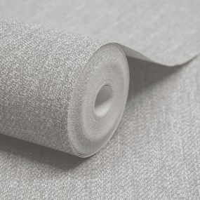 Szürke, lenvászon/zsákvászon hatású, vlies alapú vinyl tapéta