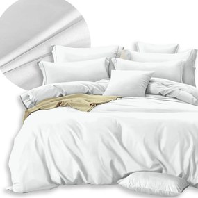 Ágyneműhuzat Garnitúra 160x200 2x Párnahuzat 70x80 Kétoldalas Sima Puha Fehér