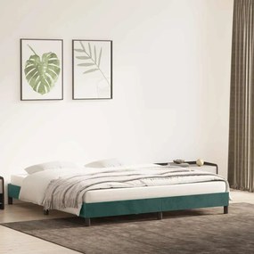 sötétzöld bársony ágykeret matrac nélkül 200x210 cm