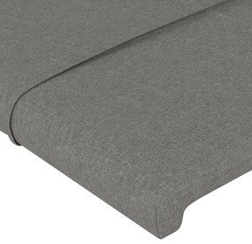 sötétszürke szövet LED-es fejtámla 103x16x118/128 cm