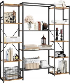 Ipari könyvespolc 13 polccal, fém vázzal