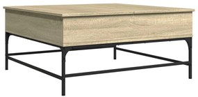 Sonoma tölgy szerelt fa és fém dohányzóasztal 95 x 95 x 45 cm