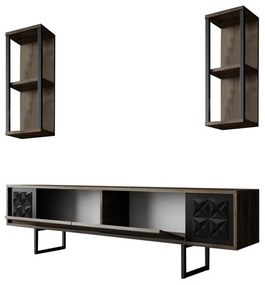 TV szekrény Black Line - Walnut, Black