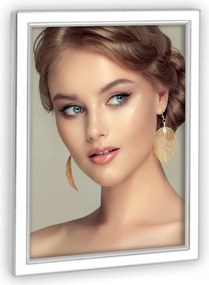 Fém képkeret 15x20 fehér-ezüst