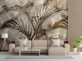 Gario Fotótapéta Trópusi levelek a betont imitáló textúrán Anyag: Vlies, Méret: 150 x 105 cm