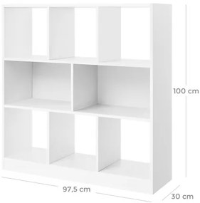 DOVARO fehér könyvespolc