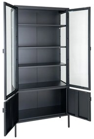 Fekete fém tálalószekrény 80x180 cm Brisbane – House Nordic