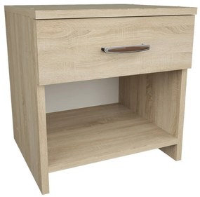 Pietro II NEW Kétszemélyes 160x200 bútor szett Adormo 15 cm matraccal és 2 éjjeliszekrénnyel – sonoma N