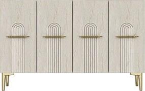Ida 120 - White, Travertine, Gold