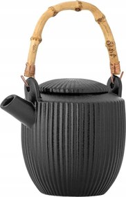 Bloomingville Neri Teáskanna Bambusz fogantyúval 850 ml Fekete