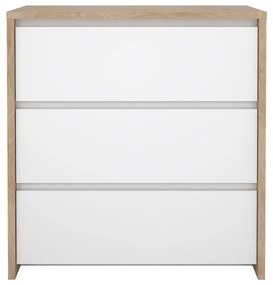 Fehér-natúr színű komód tölgyfa dekorral 80x84x48 cm Next – Tvilum