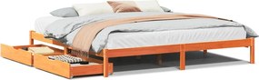 vidaXL viaszbarna tömör fenyőfa ágy matrac nélkül 200 x 200 cm