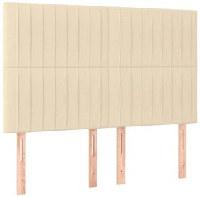 krémszínű szövet LED-es fejtámla 144x5x118/128 cm