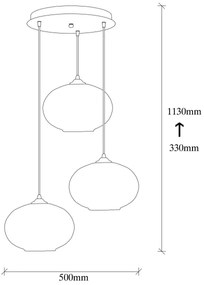 Csillár zsinóron CAMINI 3xE27/40W/230V