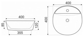 KR-850 kerámia design mosdó pultra szerelhető