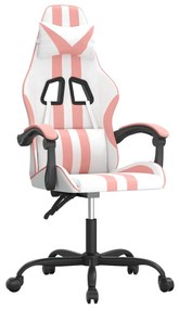 fehér és rózsaszín műbőr forgó játékszék