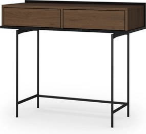 Zenar konzolasztal 100 cm fiókos - elegáns dió / fekete
