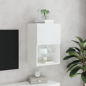 fehér TV-szekrény LED-lámpákkal 40,5x30x60 cm