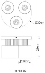 Globo 15768-3D - Felületre szerelhető csillár ALEIDIS 3xE27/25W/230V Ø 30 cm