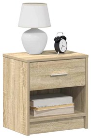 2 db sonoma tölgy színű éjjeliszekrény fiókkal 39x28x41 cm