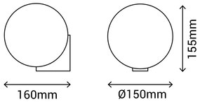 Obi bronzszínű falilámpa, ø 15 cm - SULION