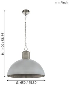 Eglo 49757 - Csillár láncon COLDRIDGE 1xE27/60W/230V