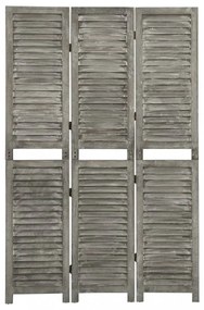 szürke 3 paneles tömör faparaván 106,5 x 166 cm