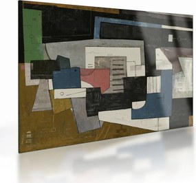 Kép - absztrakció, kubizmus (üvegen) (70x50 cm)