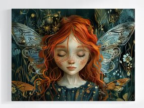 Poszter Vörös Tündér Mágikus Kert Pillangók Virágok 100x75