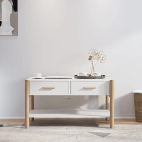 Fehér szerelt fa dohányzóasztal 82 x 48 x 45 cm