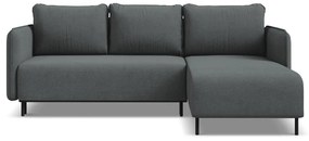 Sötétszürke kinyitható-tárolóhelyes sarokkanapé (jobb oldali) Luana – Makamii