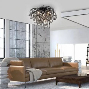 Paul Neuhaus 8091-18 - ICICLE felületre szerelhető csillár, 9xG9/40W/230V, átm. 50 cm, fekete