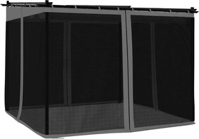 vidaXL antracitszürke acél pavilon hálós oldalakkal 3 x 3 m
