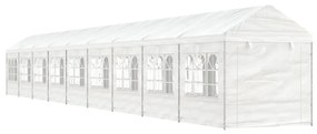 fehér polietilén pavilon tetővel 20,07 x 2,28 x 2,69 m