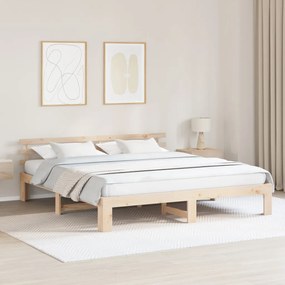 Fenyőfa ágykeret Természetes Tömör fenyőfa 200 x 200 cm Tartós