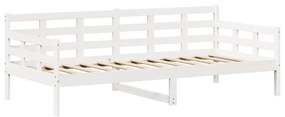 fehér tömör fenyőfa kanapéágy és pad tetővel 80 x 200 cm