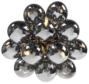 Design mennyezeti lámpa fekete füstüveggel 3-lámpás - Uvas