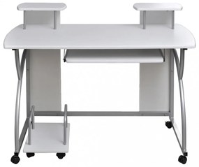 fehér szerelt fa számítógépasztal 110 x 52 x 88,5 cm