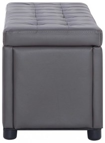szürke műbőr tárolózsámoly 87,5 cm