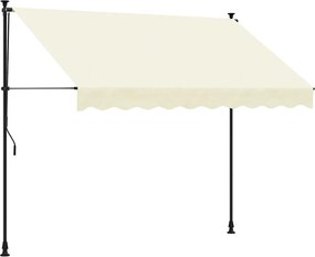 vidaXL krémszínű szövet és acél feltekerhető napellenző 300 x 150 cm