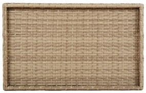 bézs összecsukható polyrattan tálcaasztal 65 x 40 x 75 cm
