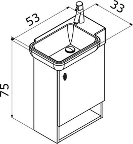 Begonya mosdószekrény, 53 cm – TR785PNC1324