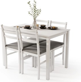 MAZZONI EXPORT TORINO étkezőgarnitúra asztal + 4 szék Fehér/Világosszürke (Savana 21 szövet) - FA ÉTKEZŐ GARNITÚRA KONYHÁBA/ÉTKEZŐBE