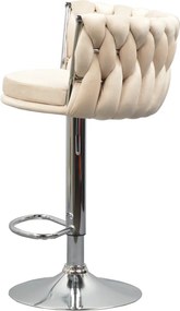 Design bárszék, bézs Velvet szövet/króm, BRIN