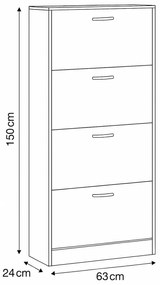 Cipősszekrény rekeszekkel G1018 OAK, tölgy